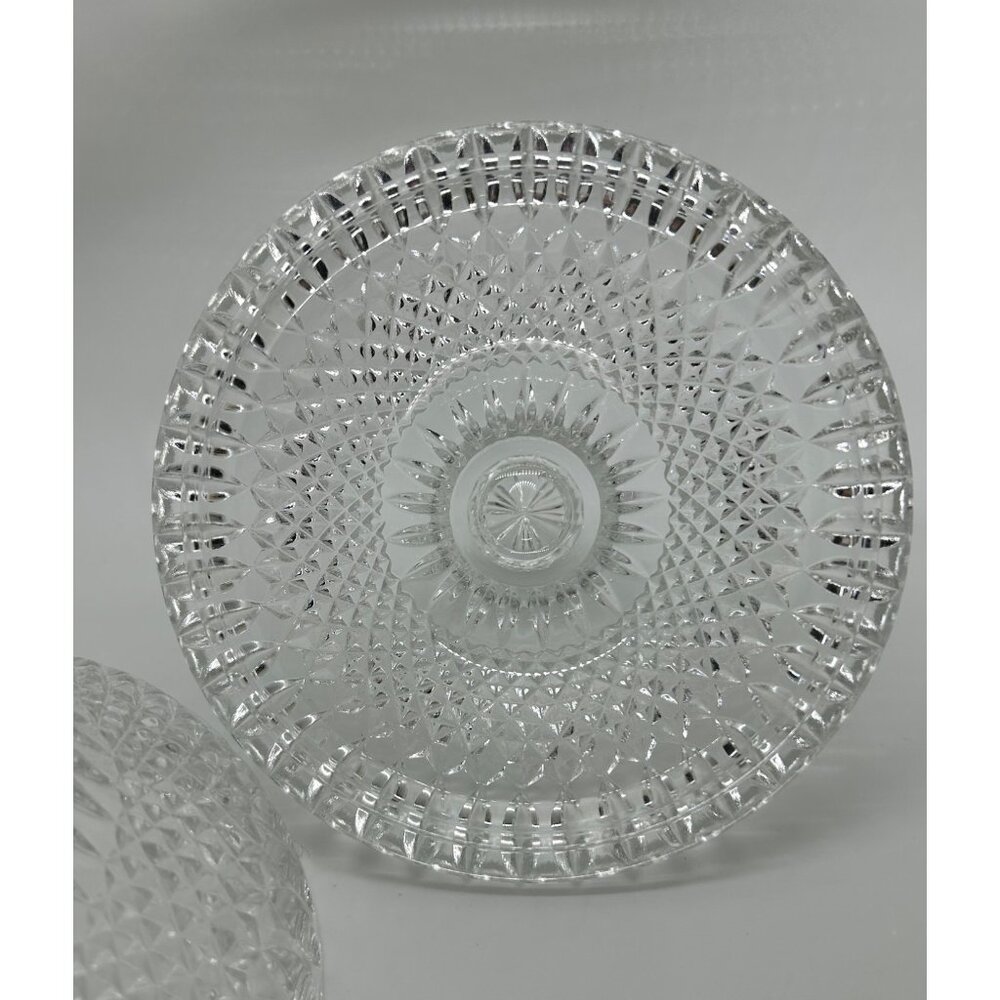 Vintage Candy Dish with Lid Leonard Silver - Empress Lead Crystal Powder Box - Picture 5 of 10